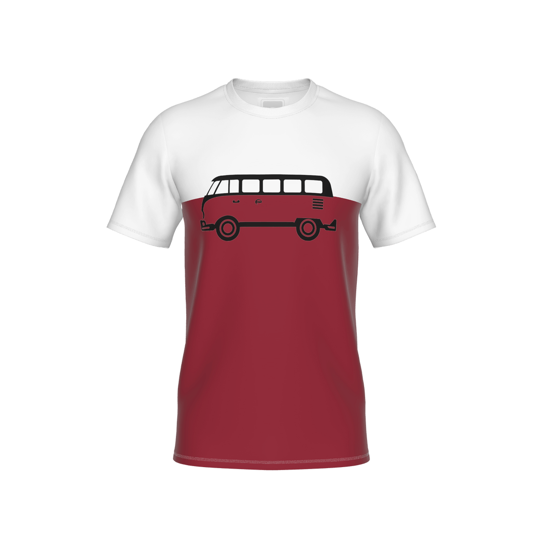 Abfahrt - T-Shirt Kids - darkred-offwhite